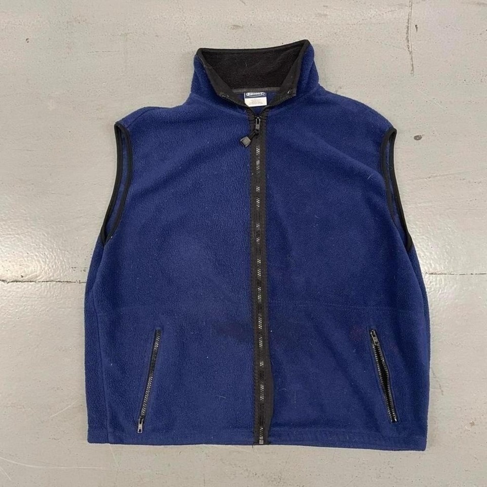 Sideout Fleece Vest Mens XL Blue Good Vintage Full Zip Gorpcore Made in USA‎